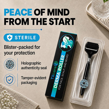 Beard and Hair Derma Roller (1Pack) by  - Sterile Titanium Derma Roller 0.25Mm
