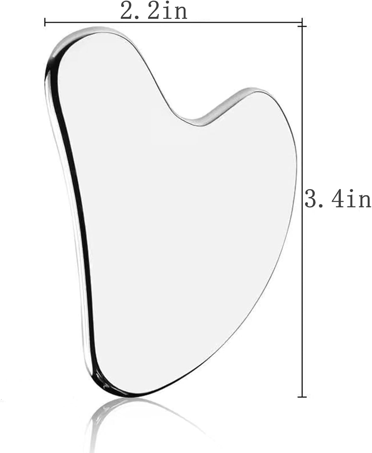 Gua Sha Facial Tools Guasha for Face - Stainless Steel Gua Sha Tool - Massager Tool for Jawline & Chin,Fascia Massage Tool for Face Massage, Lymphatic Drainage Massager (Silver)